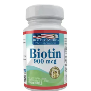 Biotin Healthy+America 120 cápsulas para cabello, piel y uñas