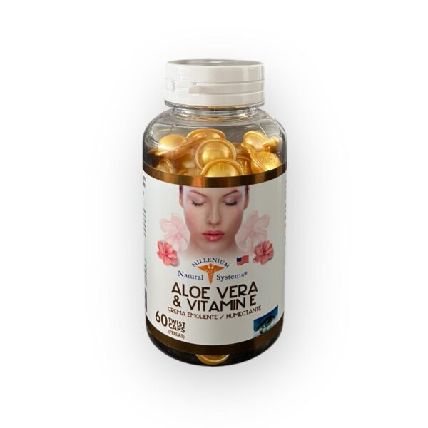 Perlas tópicas de aloe vera y vitamina E 60 cápsulas