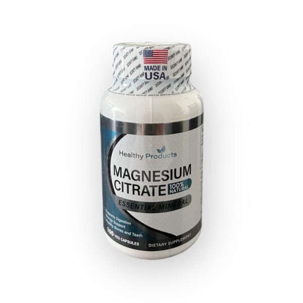 CITRATE MAGNESIUM Healthy Products 100 Cápsulas – Salud Muscular, Nerviosa y Digestiva