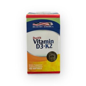 Vitamin D3+K2 Healthy+America 100 Cápsulas – Suplemento de Vitaminas para la Salud Ósea y Cardiovascular